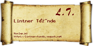 Lintner Tünde névjegykártya