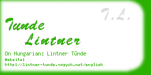 tunde lintner business card